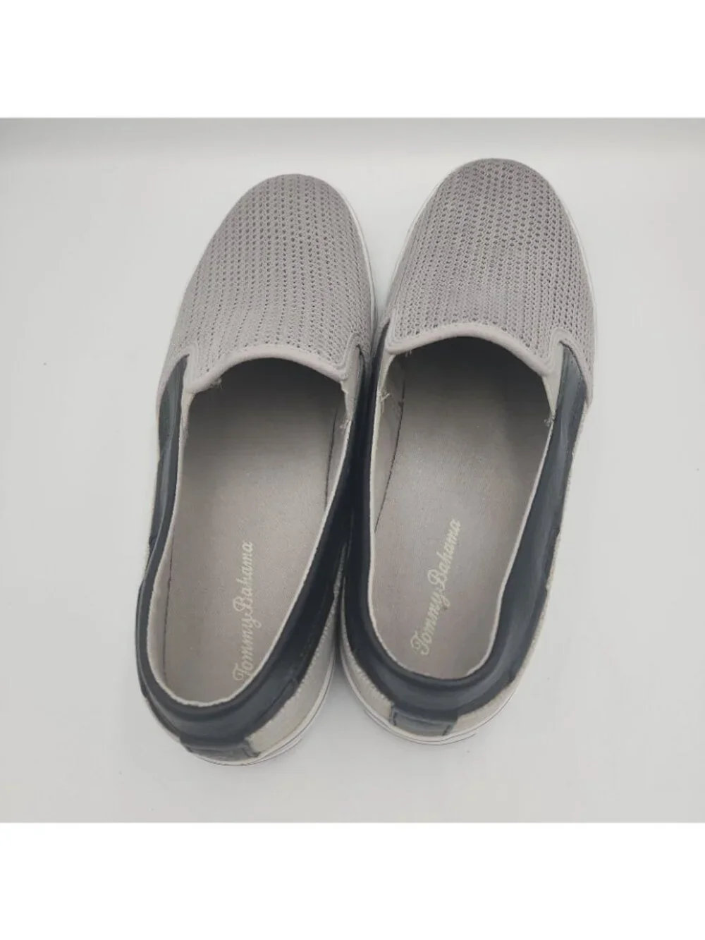 Tommy Bahama Beach Slip On Leather Deck Boat Shoes US Sz 10 D Mens Gray
